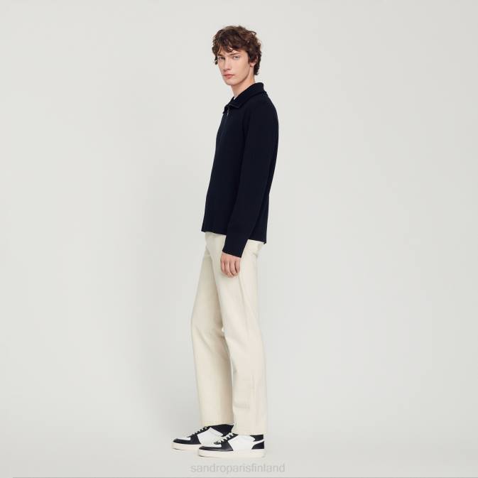 Sandro Paris miehet vetoketjullinen villatakki VLHP667 vaatteet musta