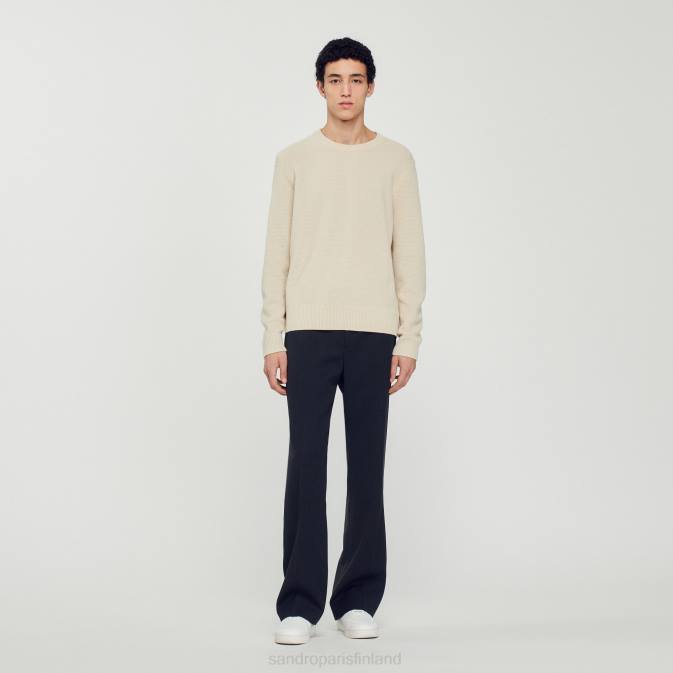 Sandro Paris miehet villapaita VLHP688 vaatteet ekru