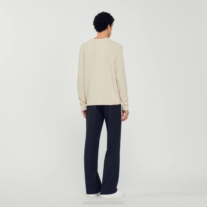 Sandro Paris miehet villapaita VLHP688 vaatteet ekru