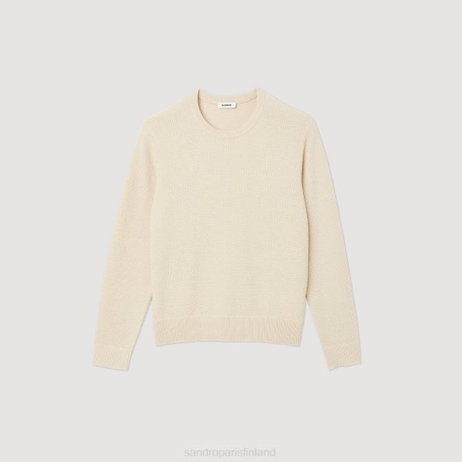 Sandro Paris miehet villapaita VLHP688 vaatteet ekru