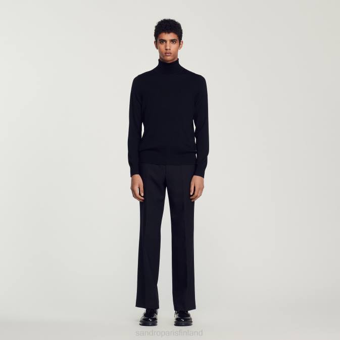 Sandro Paris miehet villapaita rullakauluksella VLHP674 vaatteet musta