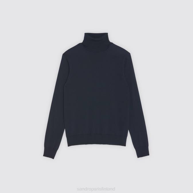 Sandro Paris miehet villapaita rullakauluksella VLHP675 vaatteet laivastonsininen