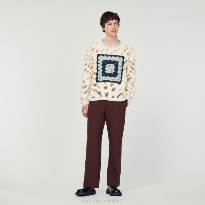 Sandro Paris miehet virkattu neulepusero VLHP706 vaatteet sininen