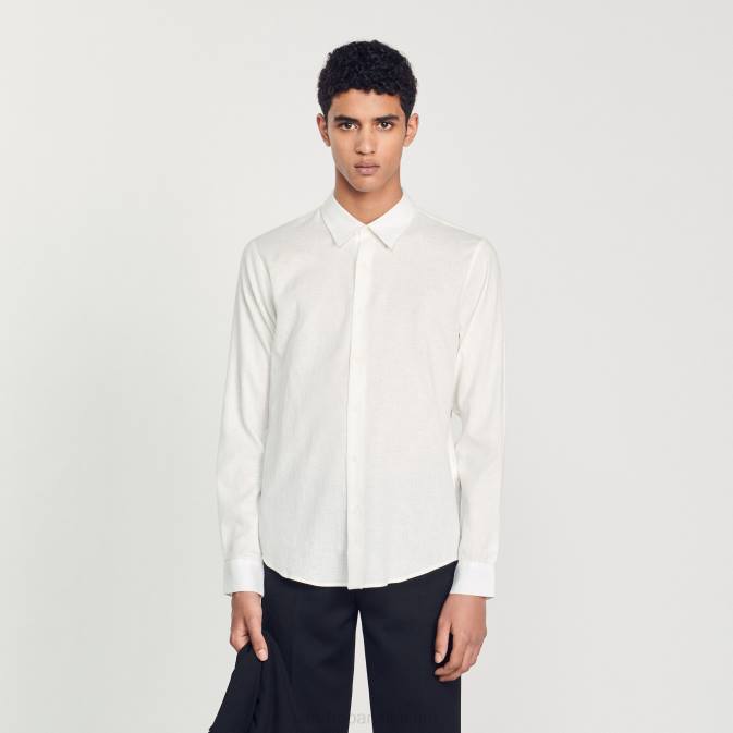 Sandro Paris miehet klassinen paita VLHP756 vaatteet valkoinen