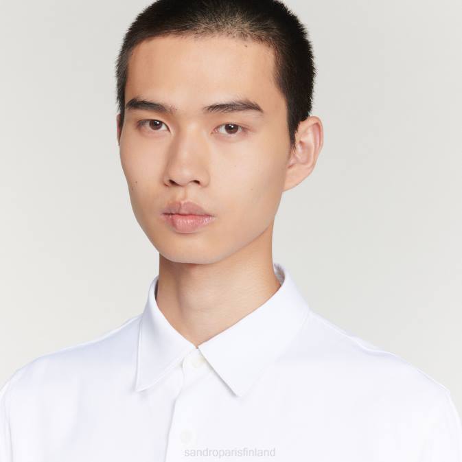 Sandro Paris miehet leveä pitkähihainen paita VLHP681 vaatteet valkoinen