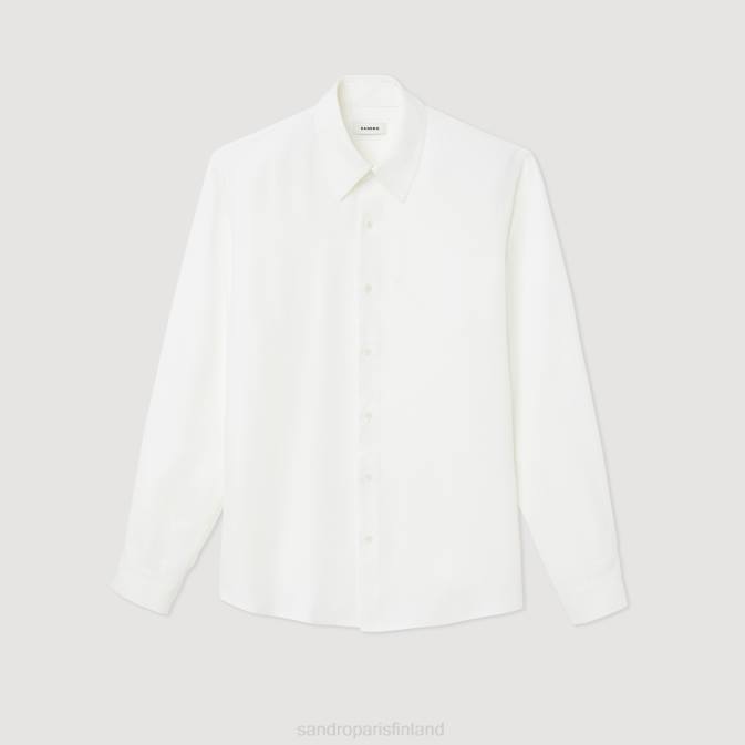 Sandro Paris miehet leveä pitkähihainen paita VLHP681 vaatteet valkoinen