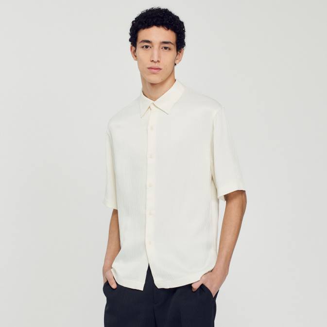 Sandro Paris miehet lyhythihainen paita VLHP589 vaatteet ekru