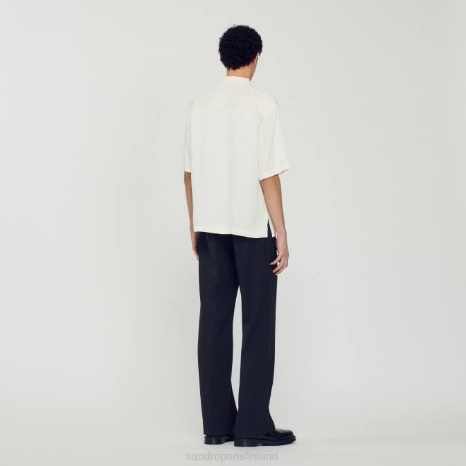 Sandro Paris miehet lyhythihainen paita VLHP589 vaatteet ekru