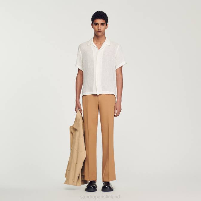 Sandro Paris miehet lyhythihainen paita VLHP595 vaatteet ekru