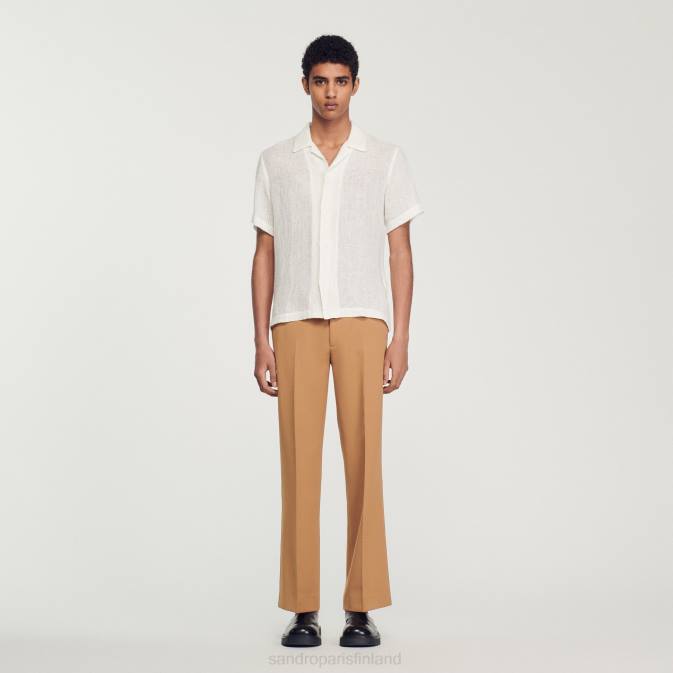 Sandro Paris miehet lyhythihainen paita VLHP595 vaatteet ekru