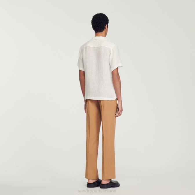 Sandro Paris miehet lyhythihainen paita VLHP595 vaatteet ekru