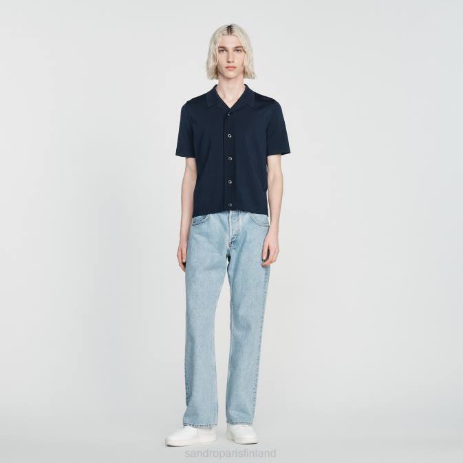 Sandro Paris miehet lyhythihainen paita VLHP697 vaatteet laivastonsininen