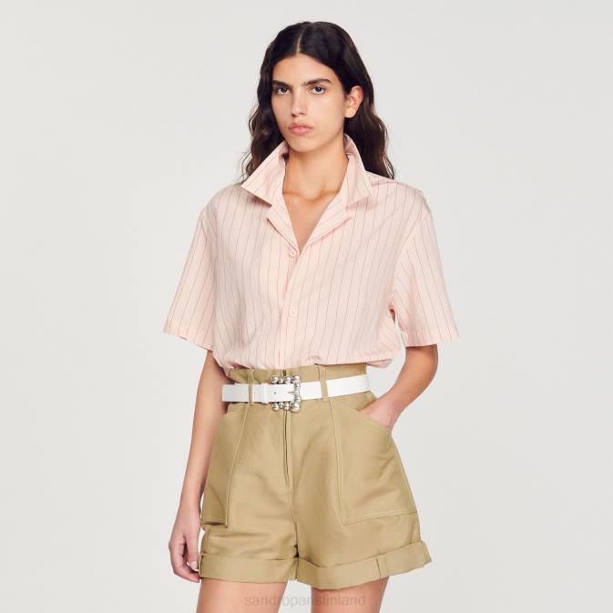 Sandro Paris miehet lyhythihainen paita VLHP783 vaatteet vaalea pinkki