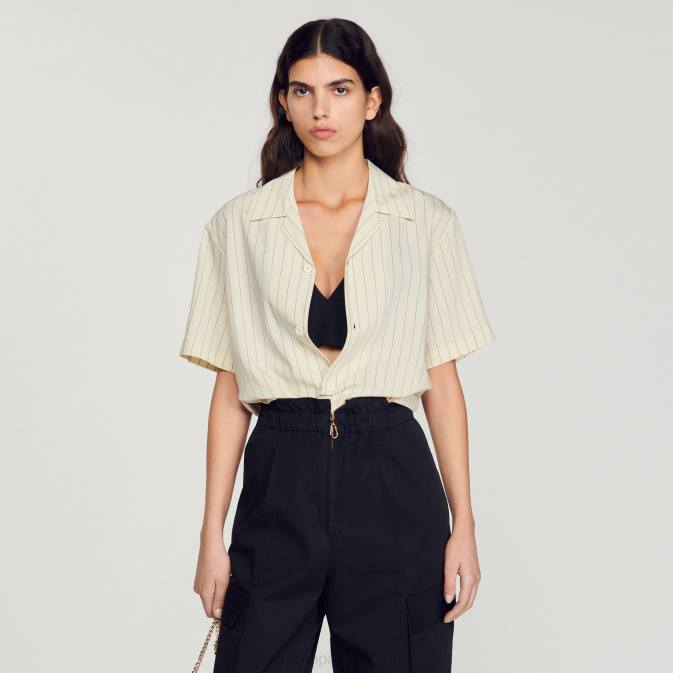 Sandro Paris miehet lyhythihainen paita VLHP784 vaatteet beige