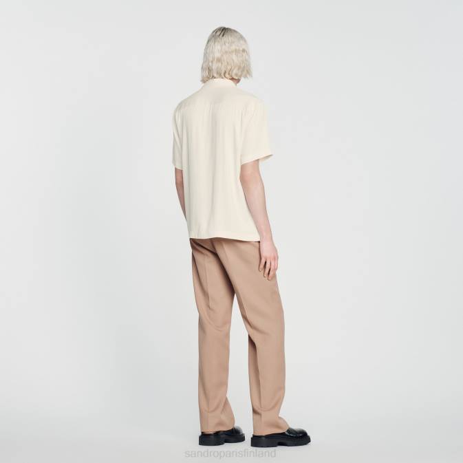 Sandro Paris miehet lyhythihainen paita VLHP818 vaatteet ekru