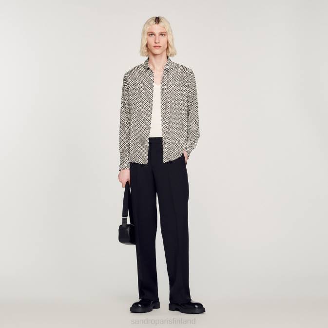 Sandro Paris miehet painettu lentävä paita VLHP724 vaatteet musta