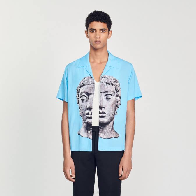 Sandro Paris miehet patsas paita VLHP722 vaatteet taivaansininen