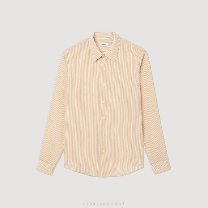 Sandro Paris miehet raidallinen paita VLHP696 vaatteet vaalea pinkki