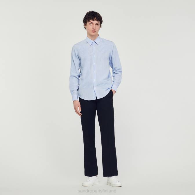 Sandro Paris miehet raidallinen paita VLHP717 vaatteet vaaleansininen