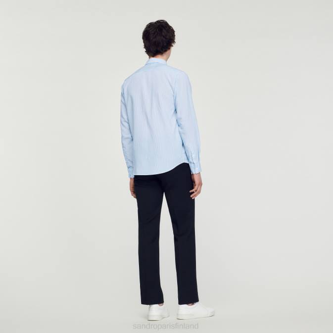 Sandro Paris miehet raidallinen paita VLHP717 vaatteet vaaleansininen