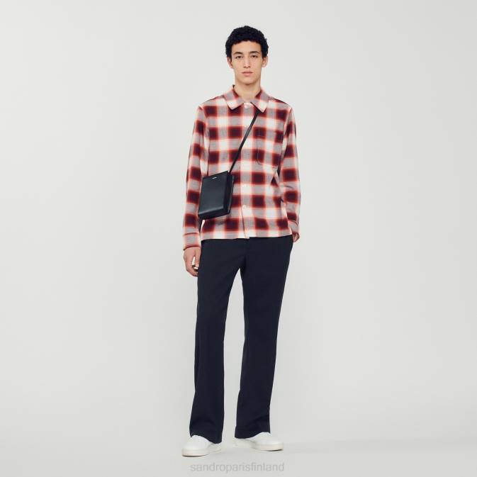 Sandro Paris miehet ruutupaita VLHP820 vaatteet punainen/ekru