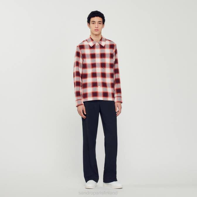 Sandro Paris miehet ruutupaita VLHP820 vaatteet punainen/ekru