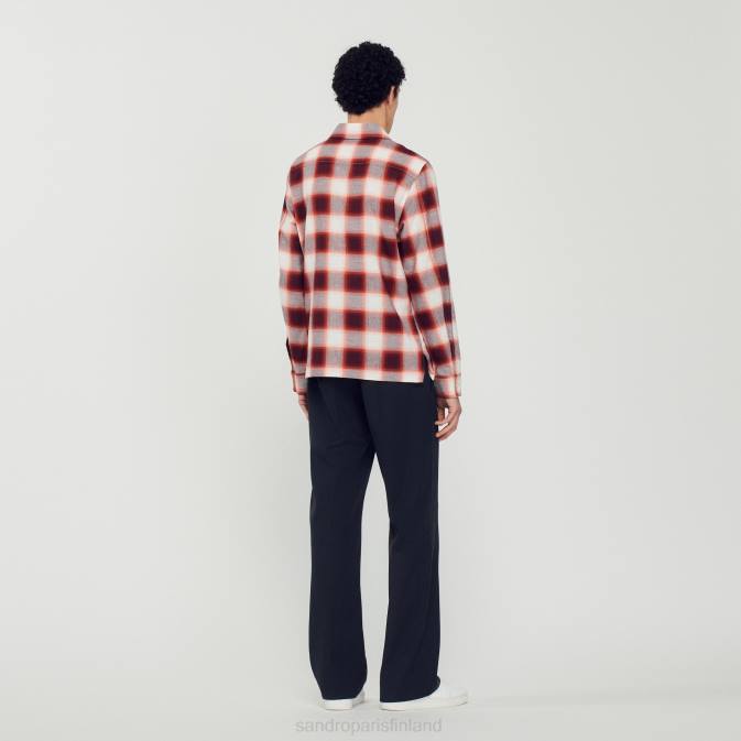 Sandro Paris miehet ruutupaita VLHP820 vaatteet punainen/ekru