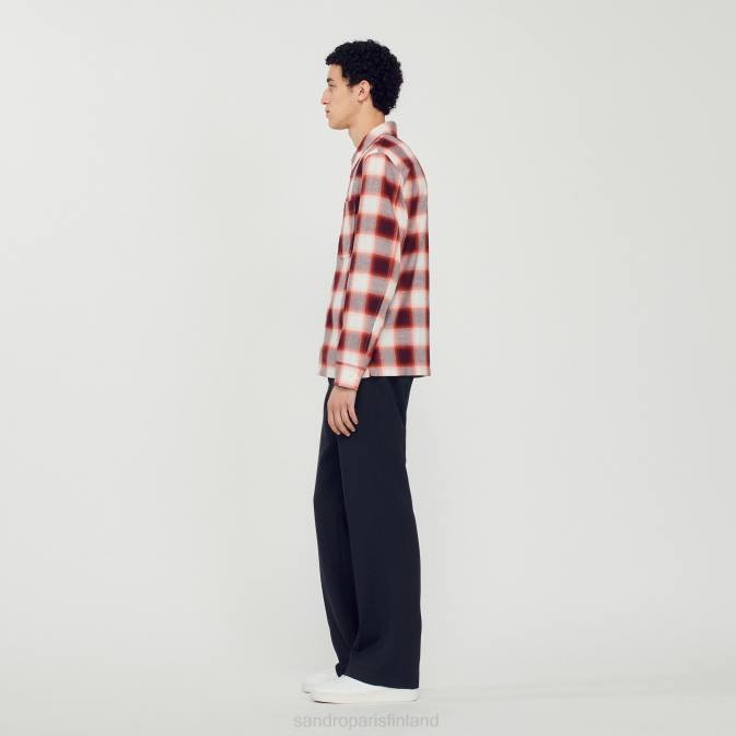 Sandro Paris miehet ruutupaita VLHP820 vaatteet punainen/ekru