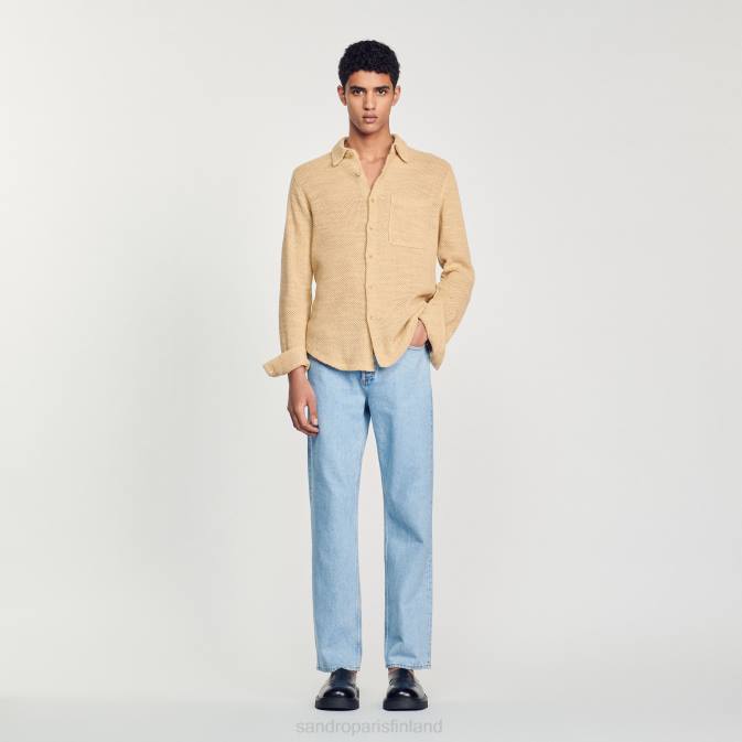 Sandro Paris miehet verkkopaita VLHP817 vaatteet hiekka