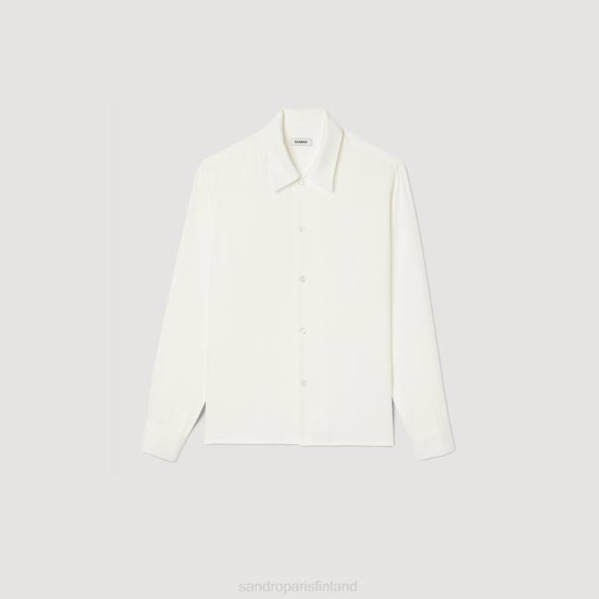 Sandro Paris miehet virtaava paita VLHP650 vaatteet valkoinen