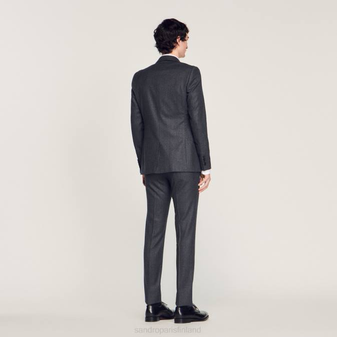 Sandro Paris miehet flanellipukutakki VLHP655 vaatteet hiilen harmaa