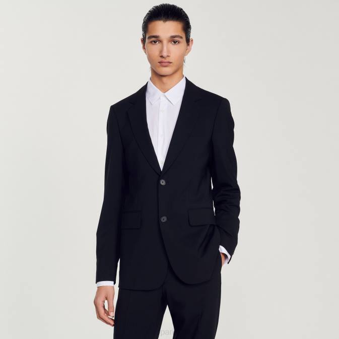 Sandro Paris miehet neitsytvillainen pukutakki VLHP596 vaatteet musta