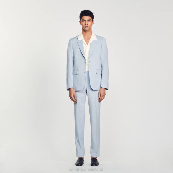 Sandro Paris miehet neitsytvillainen pukutakki VLHP795 vaatteet vaaleansininen