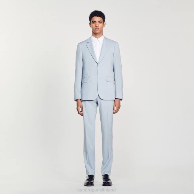 Sandro Paris miehet neitsytvillainen pukutakki VLHP795 vaatteet vaaleansininen