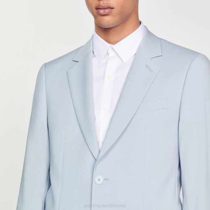 Sandro Paris miehet neitsytvillainen pukutakki VLHP795 vaatteet vaaleansininen