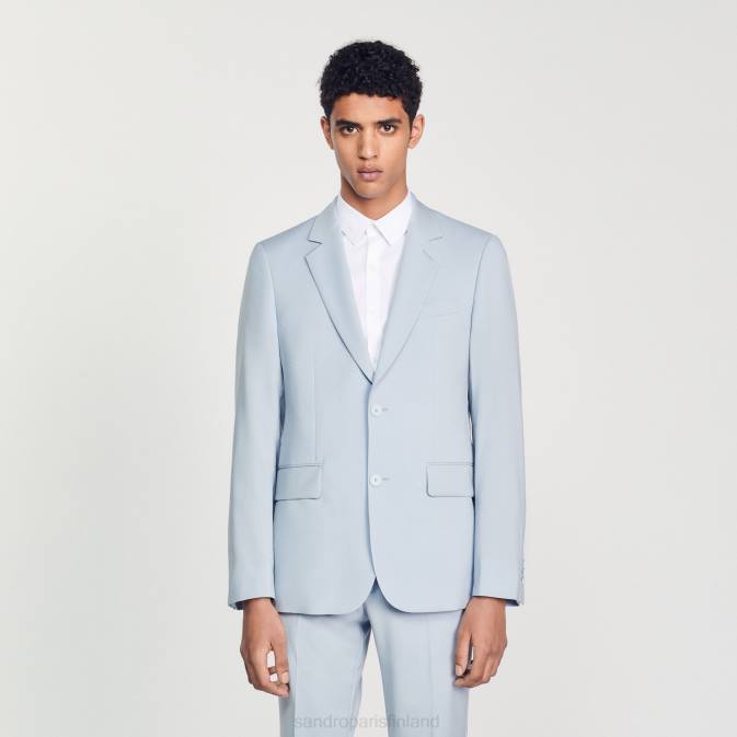 Sandro Paris miehet neitsytvillainen pukutakki VLHP795 vaatteet vaaleansininen