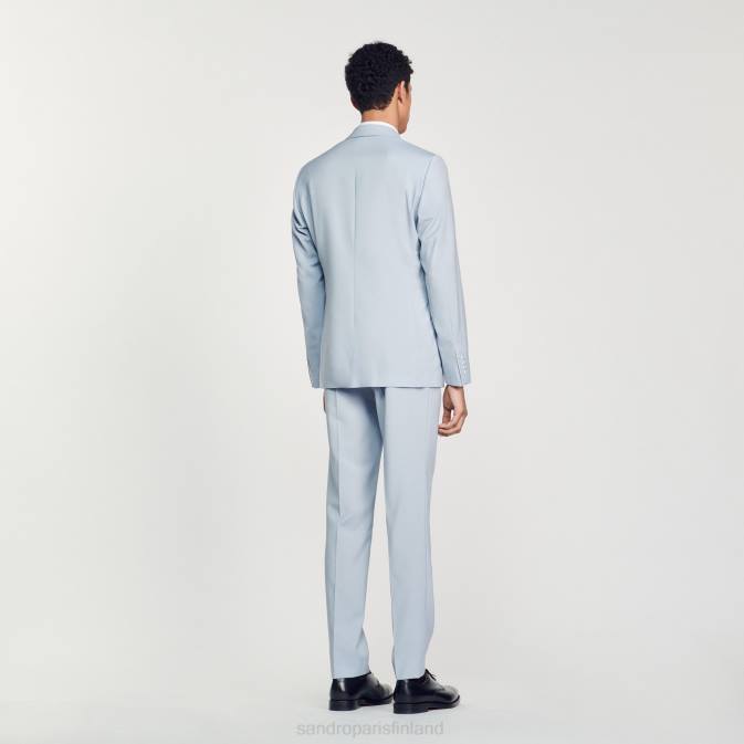 Sandro Paris miehet neitsytvillainen pukutakki VLHP795 vaatteet vaaleansininen