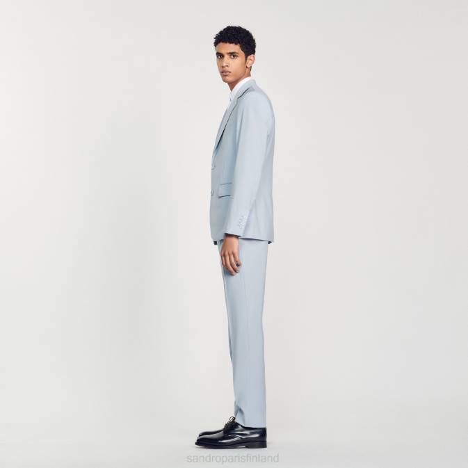 Sandro Paris miehet neitsytvillainen pukutakki VLHP795 vaatteet vaaleansininen