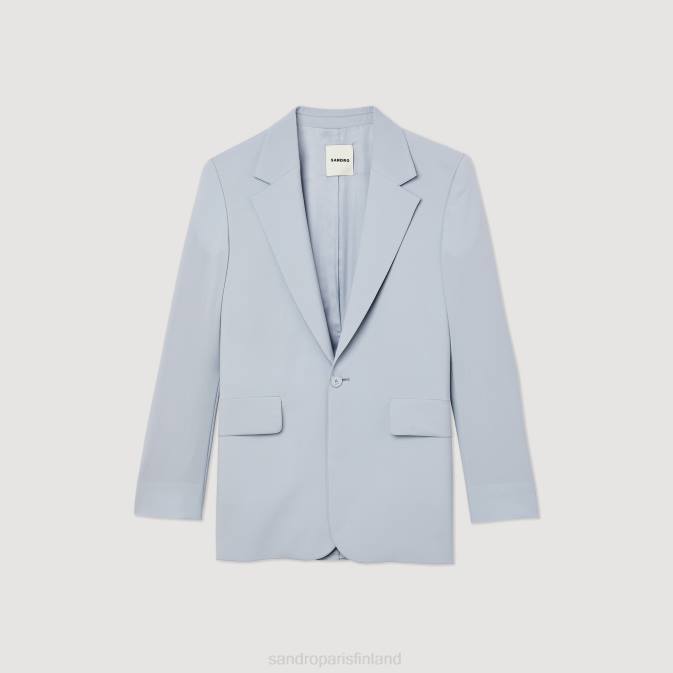 Sandro Paris miehet neitsytvillainen pukutakki VLHP795 vaatteet vaaleansininen