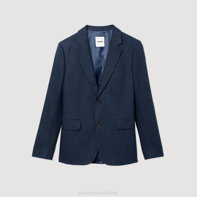 Sandro Paris miehet pellava pukutakki VLHP616 vaatteet laivastonsininen