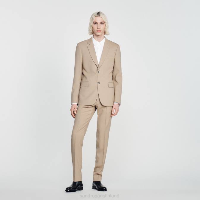 Sandro Paris miehet villainen pukutakki VLHP594 vaatteet beige