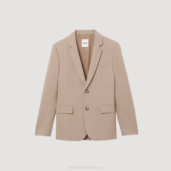 Sandro Paris miehet villainen pukutakki VLHP594 vaatteet beige