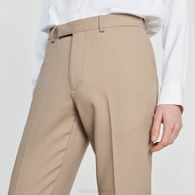 Sandro Paris miehet villaiset pukuhousut VLHP590 vaatteet beige