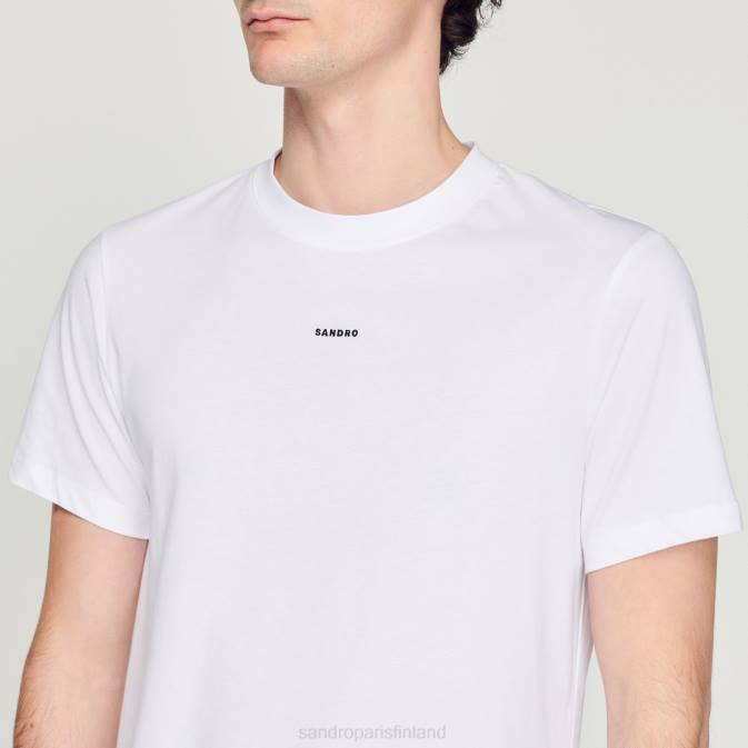 Sandro Paris miehet brodeerattu t-paita VLHP710 vaatteet valkoinen