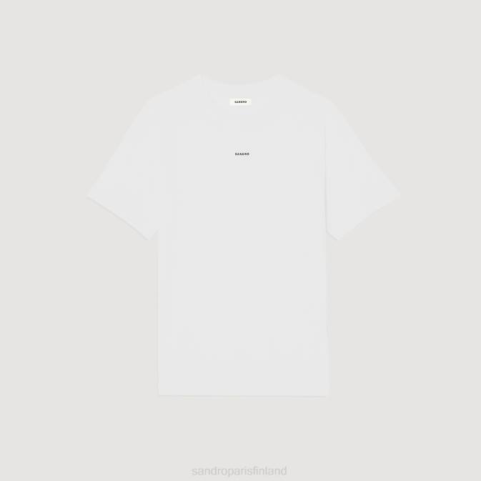 Sandro Paris miehet brodeerattu t-paita VLHP710 vaatteet valkoinen