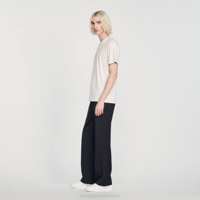 Sandro Paris miehet brodeerattu t-paita VLHP712 vaatteet greige