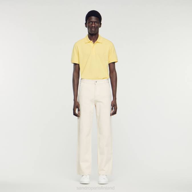 Sandro Paris miehet kumilogoinen poolopaita VLHP733 vaatteet keltainen
