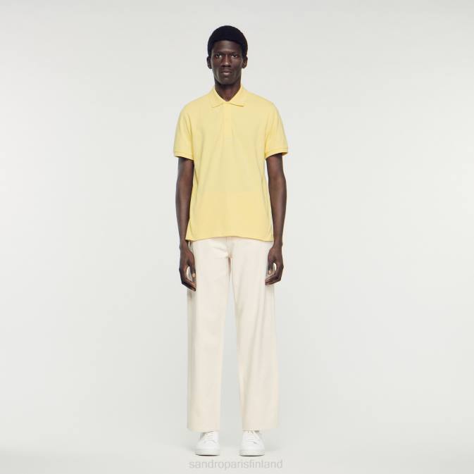 Sandro Paris miehet kumilogoinen poolopaita VLHP733 vaatteet keltainen