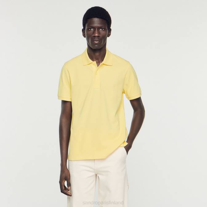 Sandro Paris miehet kumilogoinen poolopaita VLHP733 vaatteet keltainen