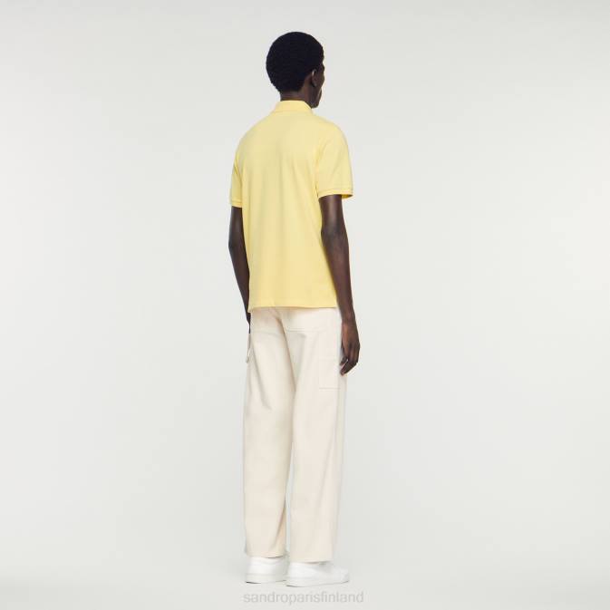 Sandro Paris miehet kumilogoinen poolopaita VLHP733 vaatteet keltainen